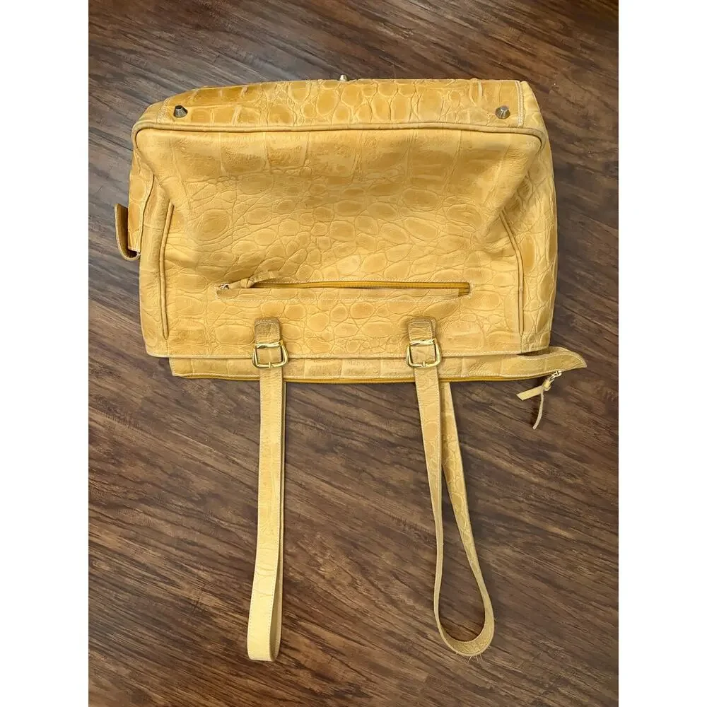 Tangaroa by Terrida tan leather large weekend travel bag